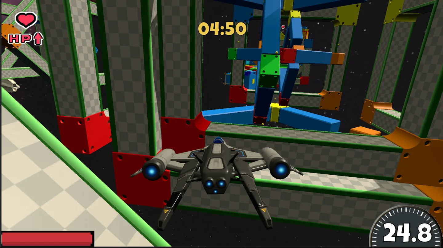 Space Riders gameplay with a spacecraft flying through space